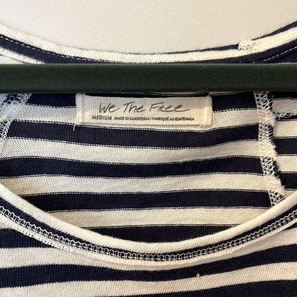 Free People Angel Striped Nautical Tee NWT Size M - Picture 3 of 6